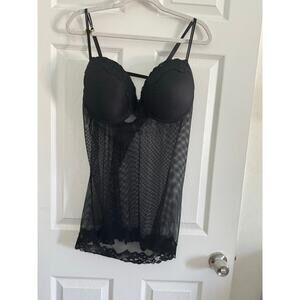 Y2K Vtg Puckerup Black lingerie babydoll Mesh size 3X